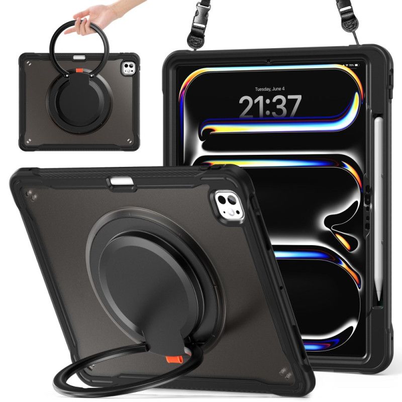 Kryt iPad Pro 13 (2025) Kryty Na Mobil Otočný Stojan A Ramenní Popruh