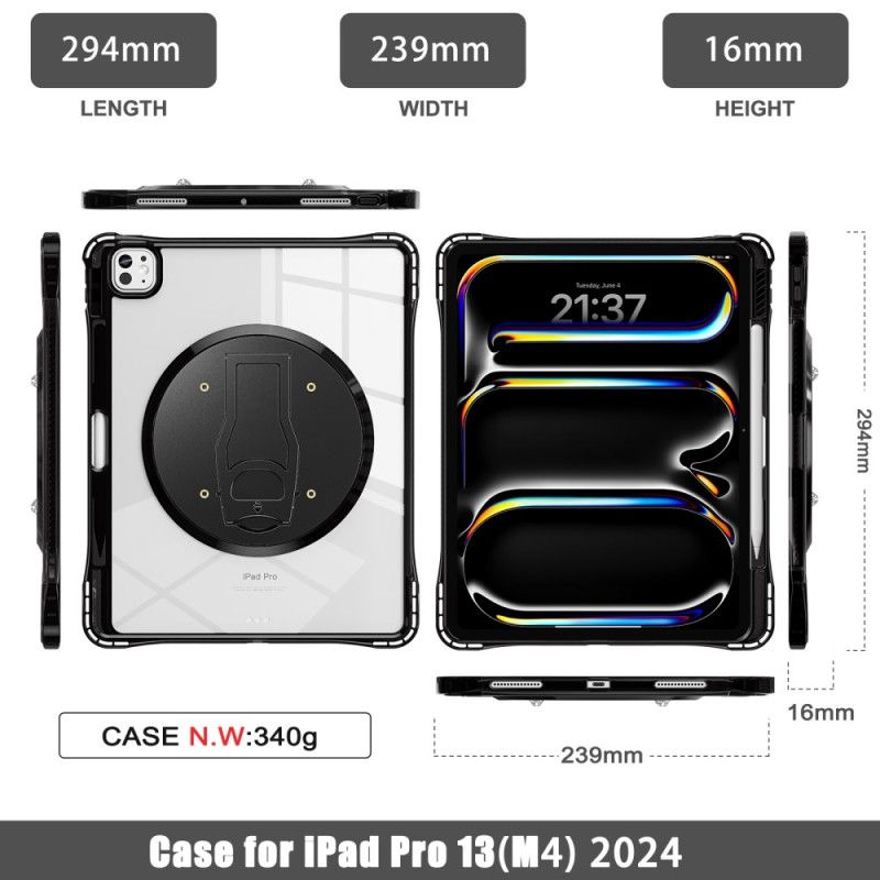 Kryt iPad Pro 13 (2025) Průhledný Se Stojánkem