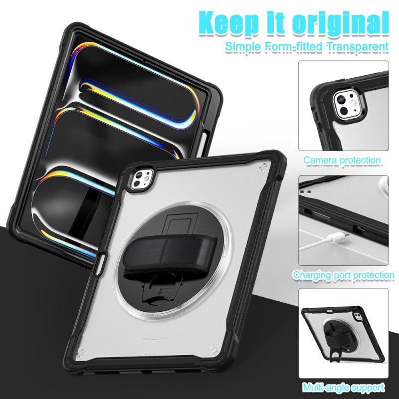 Kryt iPad Pro 13 (2025) Stojan A Otočný Popruh Na Ruku