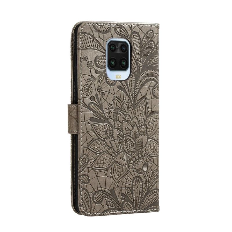 Flipové Pouzdro Na Xiaomi Redmi Note 9S / Redmi Note 9 Pro Květinová Krajka