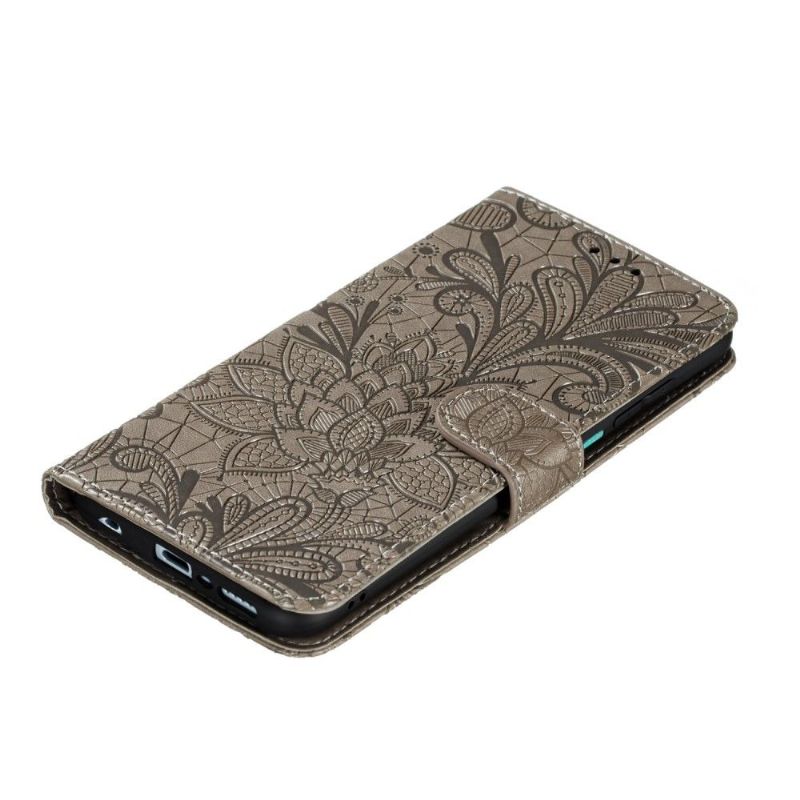 Flipové Pouzdro Na Xiaomi Redmi Note 9S / Redmi Note 9 Pro Květinová Krajka
