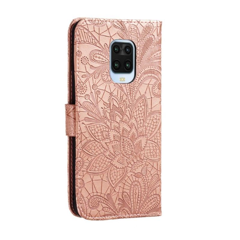 Flipové Pouzdro Na Xiaomi Redmi Note 9S / Redmi Note 9 Pro Květinová Krajka