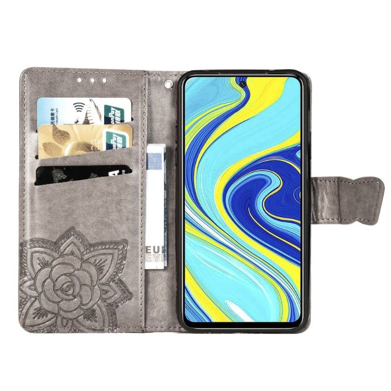 Flipové Pouzdro Na Xiaomi Redmi Note 9S / Redmi Note 9 Pro Reliéfní Motýl