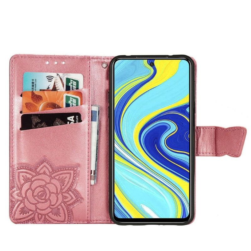 Flipové Pouzdro Na Xiaomi Redmi Note 9S / Redmi Note 9 Pro Reliéfní Motýl