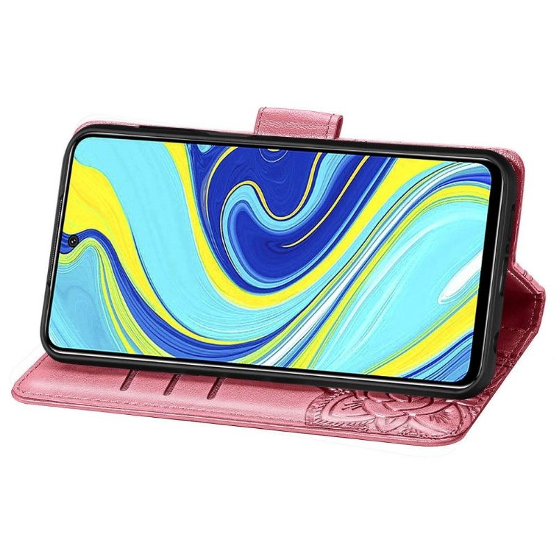 Flipové Pouzdro Na Xiaomi Redmi Note 9S / Redmi Note 9 Pro Reliéfní Motýl