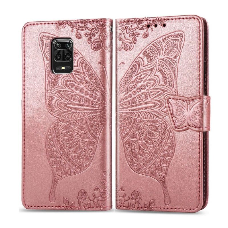 Flipové Pouzdro Na Xiaomi Redmi Note 9S / Redmi Note 9 Pro Reliéfní Motýl