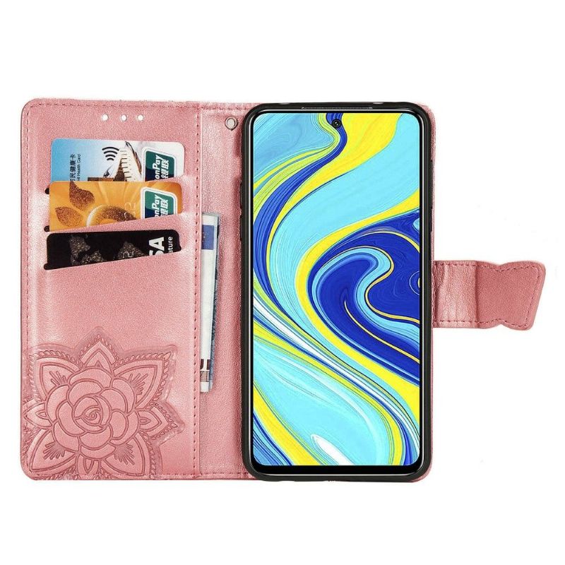 Flipové Pouzdro Na Xiaomi Redmi Note 9S / Redmi Note 9 Pro Reliéfní Motýl