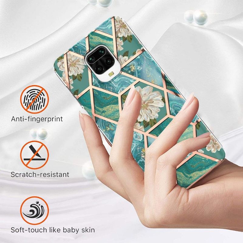 Kryt Na Xiaomi Redmi Note 9S / Redmi Note 9 Pro Mramor A Bílé Květy