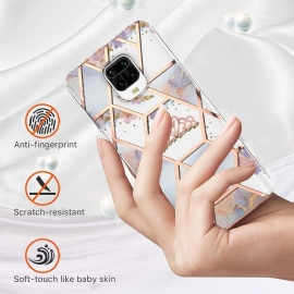 Kryt Na Xiaomi Redmi Note 9S / Redmi Note 9 Pro Mramorová A Květinová Koruna