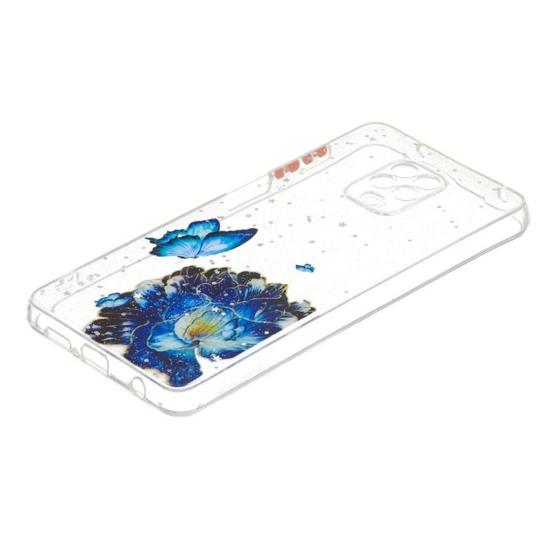 Kryty Na Mobil Na Xiaomi Redmi Note 9S / Redmi Note 9 Pro Modré Květiny A Motýli
