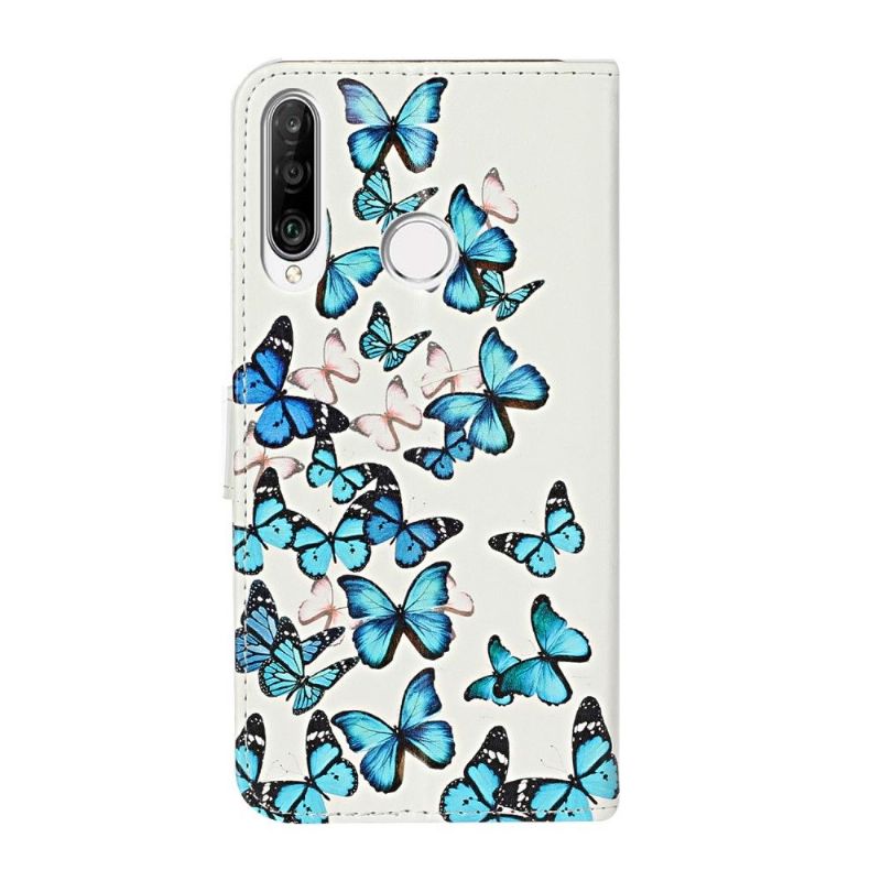 Flipové Pouzdro Na Huawei Y6p Více Modrých Motýlů