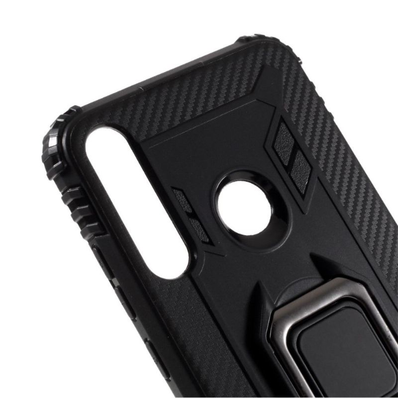 Kryt Na Huawei Y6p Karbonový Vzhled S Opěrným Kroužkem
