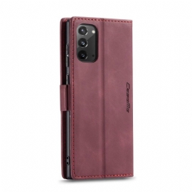 Flipové Pouzdro Na Samsung Galaxy Note 20 Golias Leather Effect - Wine Red