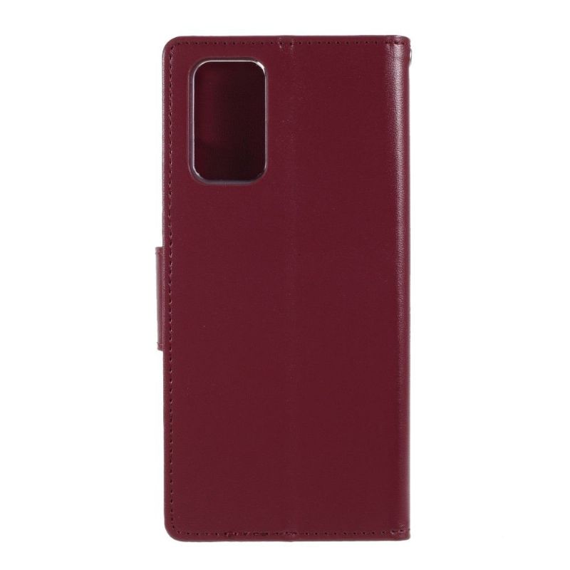 Flipové Pouzdro Na Samsung Galaxy Note 20 Imitace Kůže Bravo Series - Vínově Červená