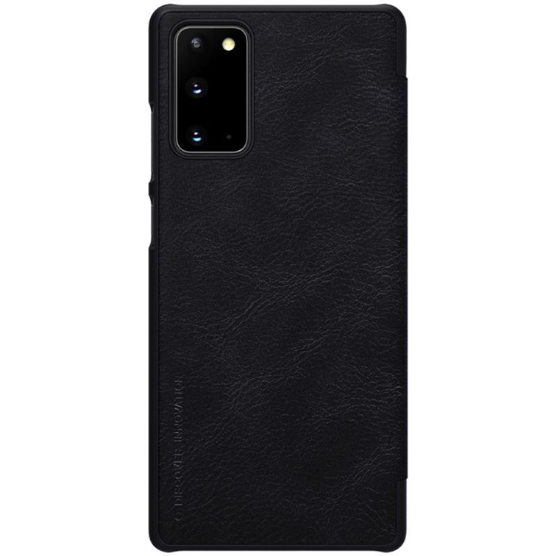 Flipové Pouzdro Na Samsung Galaxy Note 20 Kožený Efekt Qin - Černá