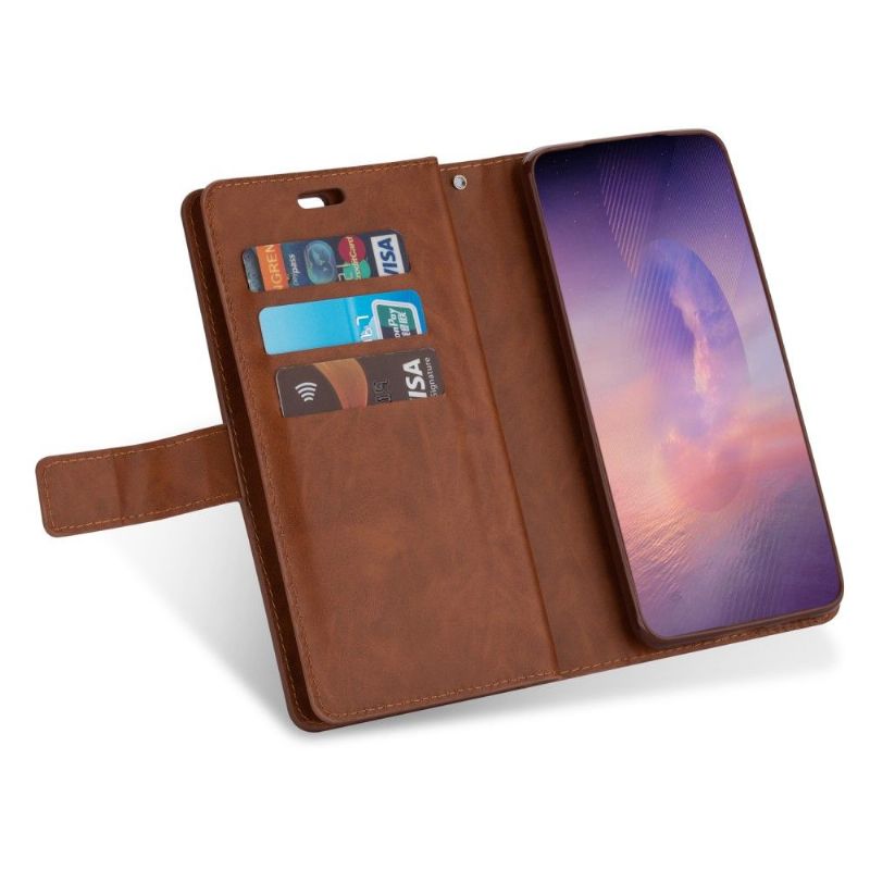 Flipové Pouzdro Na Samsung Galaxy Note 20 Na Lana Držák Karet Z Umělé Kůže