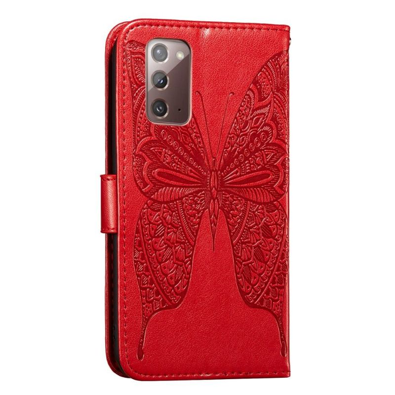 Flipové Pouzdro Na Samsung Galaxy Note 20 Pomocný Motýl