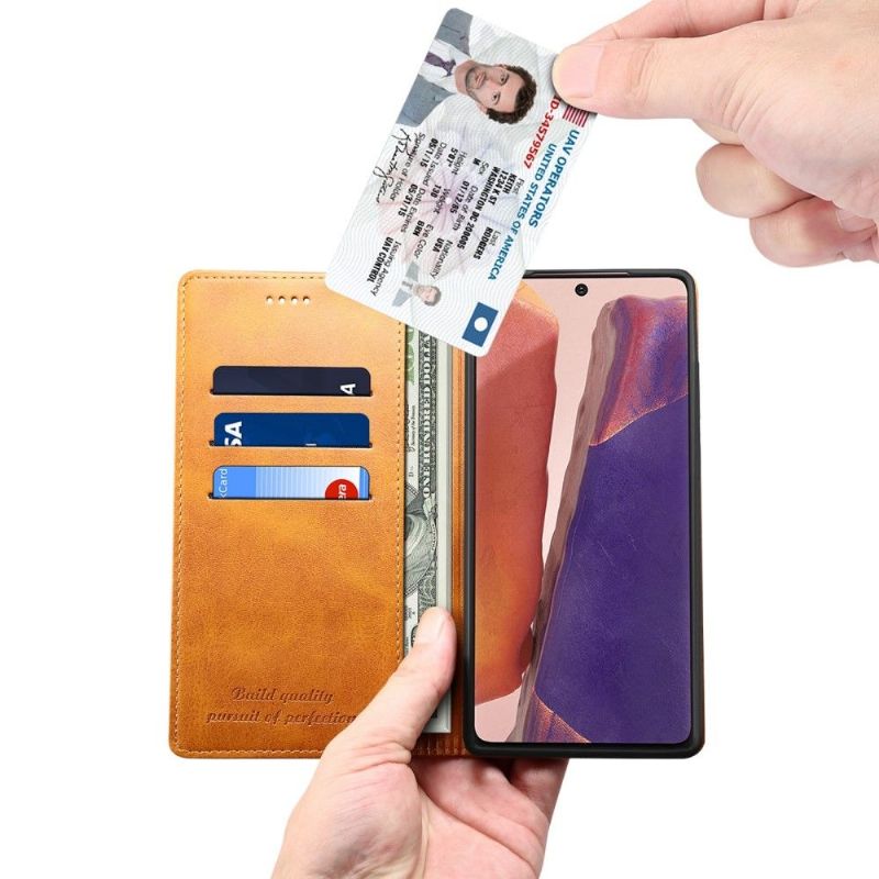 Kožené Pouzdro Na Samsung Galaxy Note 20 Flipové Pouzdro Folio Flip Style Kůže