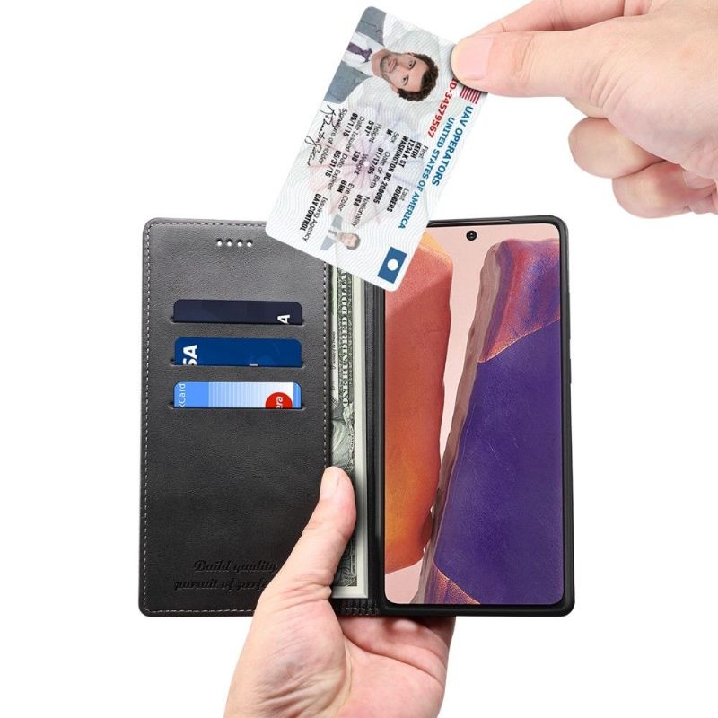 Kožené Pouzdro Na Samsung Galaxy Note 20 Flipové Pouzdro Folio Flip Style Kůže