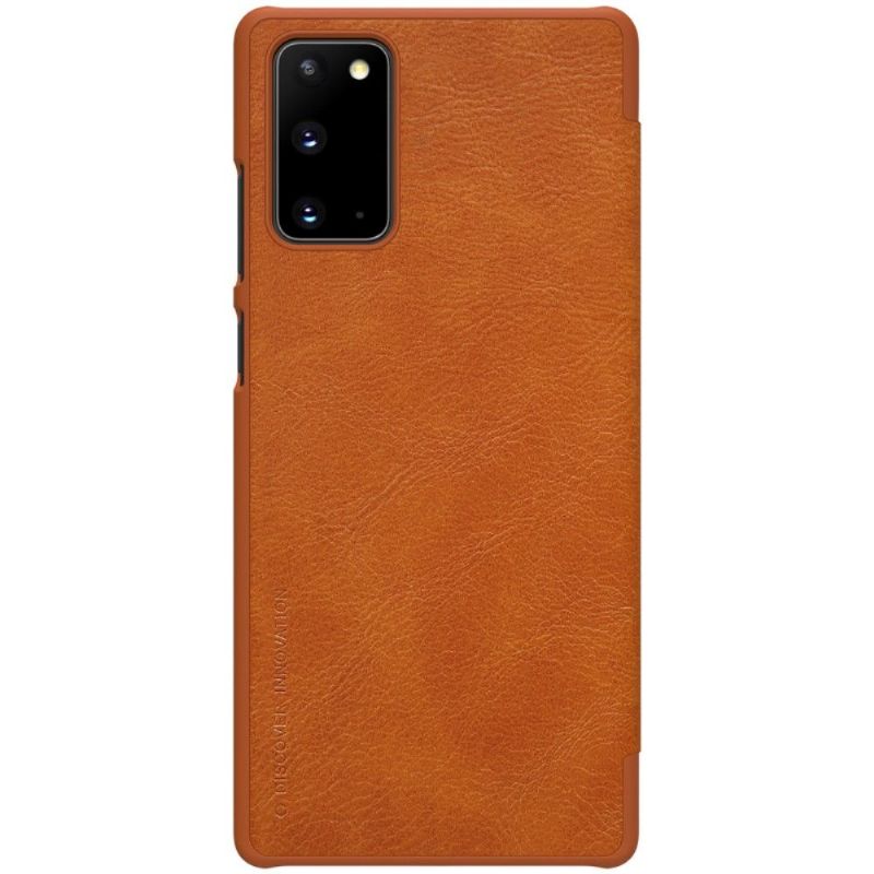 Kožené Pouzdro Na Samsung Galaxy Note 20 Kožený Efekt Qin - Havana