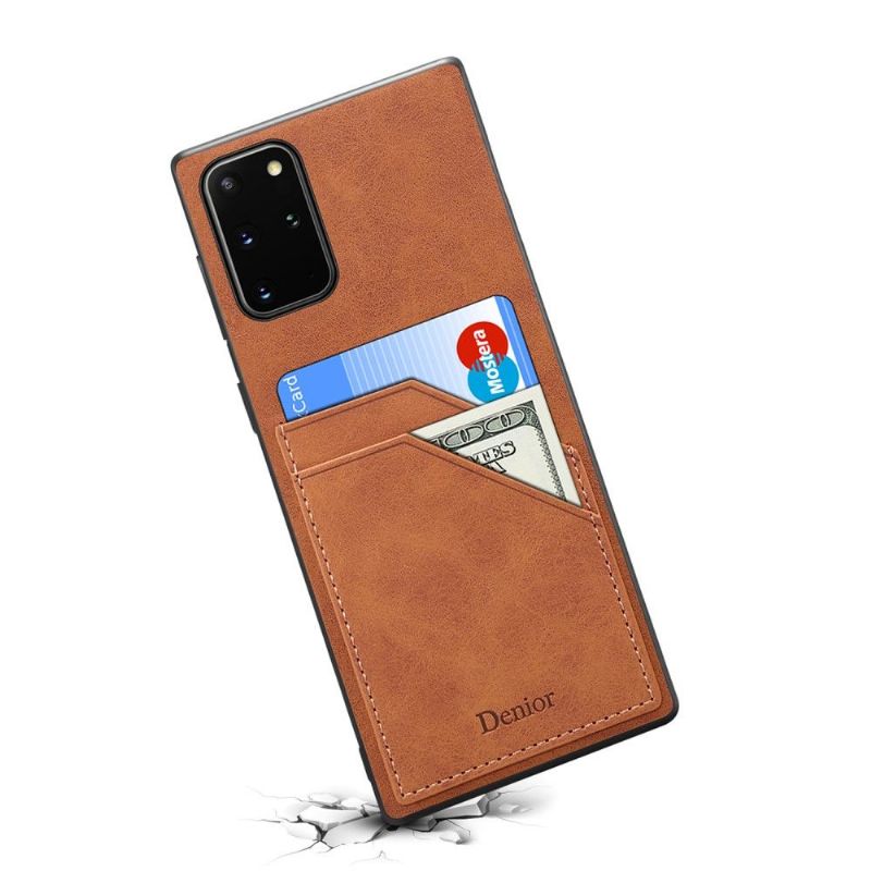 Kryt Na Samsung Galaxy Note 20 Držák Karty S Koženým Efektem Denior