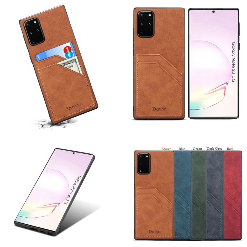 Kryt Na Samsung Galaxy Note 20 Držák Karty S Koženým Efektem Denior