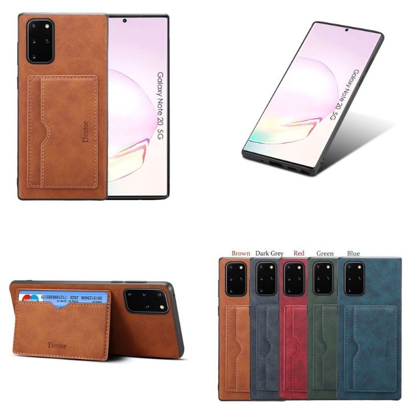 Kryt Na Samsung Galaxy Note 20 Držák Karty S Koženými Efekty Denior