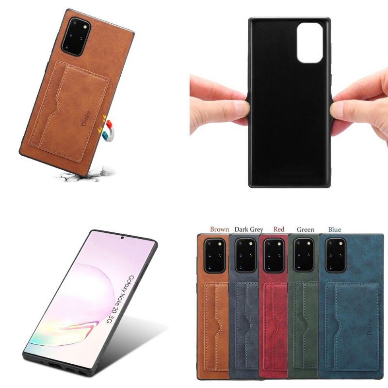 Kryt Na Samsung Galaxy Note 20 Držák Karty S Koženými Efekty Denior