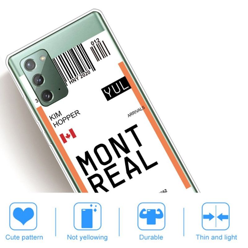 Kryt Na Samsung Galaxy Note 20 Palubní Vstupenka 04 Montreal