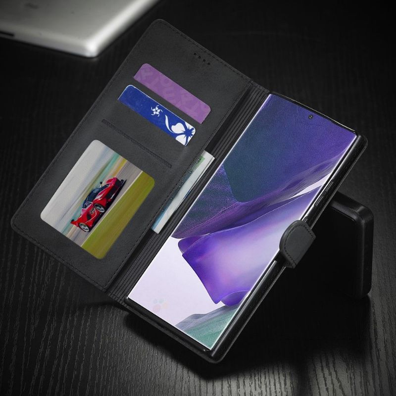 Pouzdra Na Samsung Galaxy Note 20 Držák Na Karty Tommy Leather Look - Černý