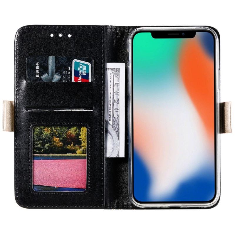 Flipové Pouzdro Na iPhone X / XS Krajkový Vzor S Páskem