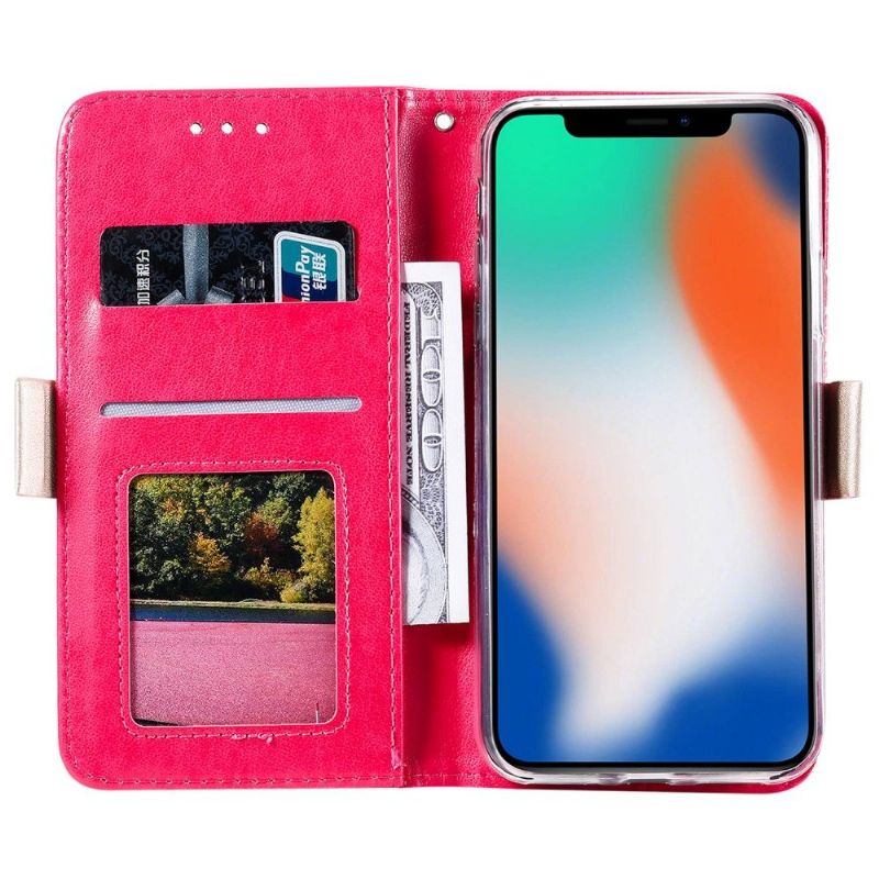 Flipové Pouzdro Na iPhone X / XS Krajkový Vzor S Páskem