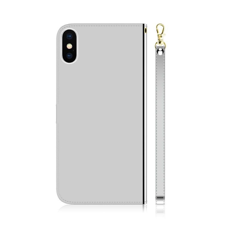 Flipové Pouzdro Na iPhone X / XS Zrcadlový Efekt Z Umělé Kůže