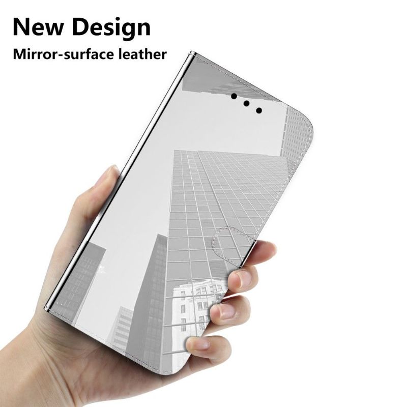 Flipové Pouzdro Na iPhone X / XS Zrcadlový Efekt Z Umělé Kůže