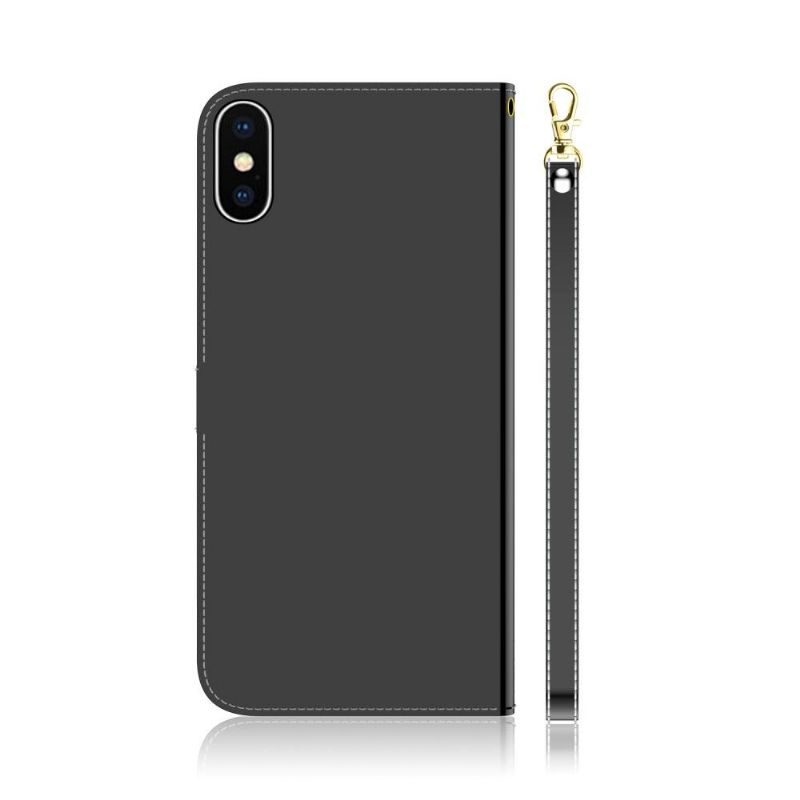 Flipové Pouzdro Na iPhone X / XS Zrcadlový Efekt Z Umělé Kůže