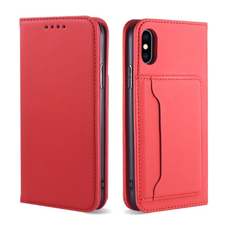 Kožené Pouzdro Folio Na iPhone X / XS Flipové Pouzdro Měkký Dotek
