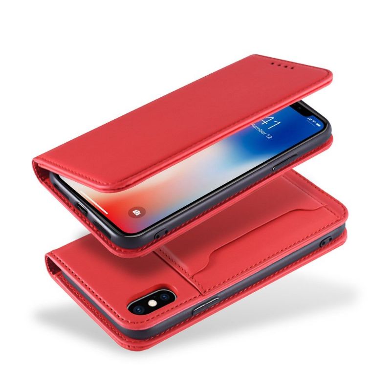 Kožené Pouzdro Folio Na iPhone X / XS Flipové Pouzdro Měkký Dotek