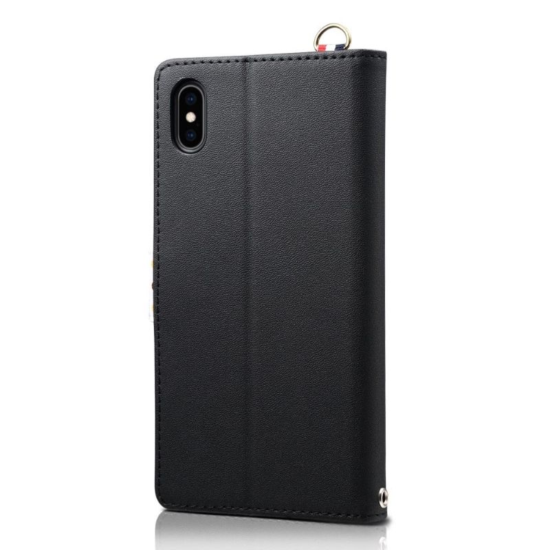 Kožené Pouzdro Na iPhone X / XS Vintage Puntíky