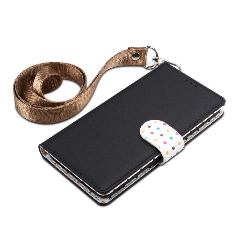 Kožené Pouzdro Na iPhone X / XS Vintage Puntíky