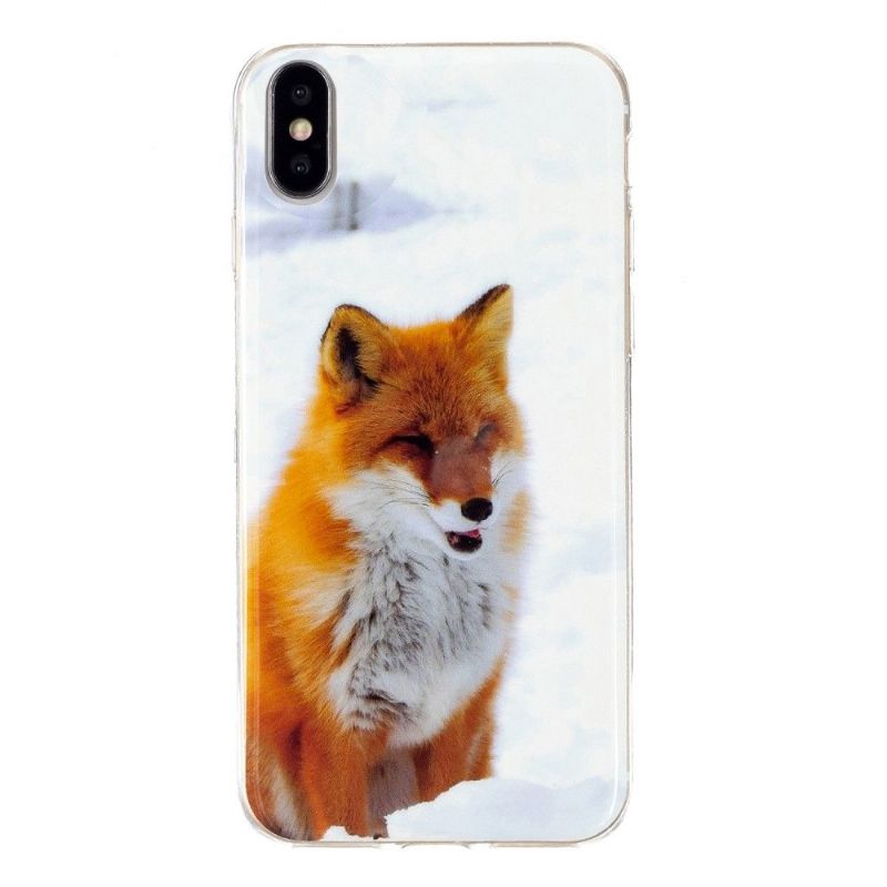 Kryt Na iPhone X / XS Fluorescenční Červená Liška