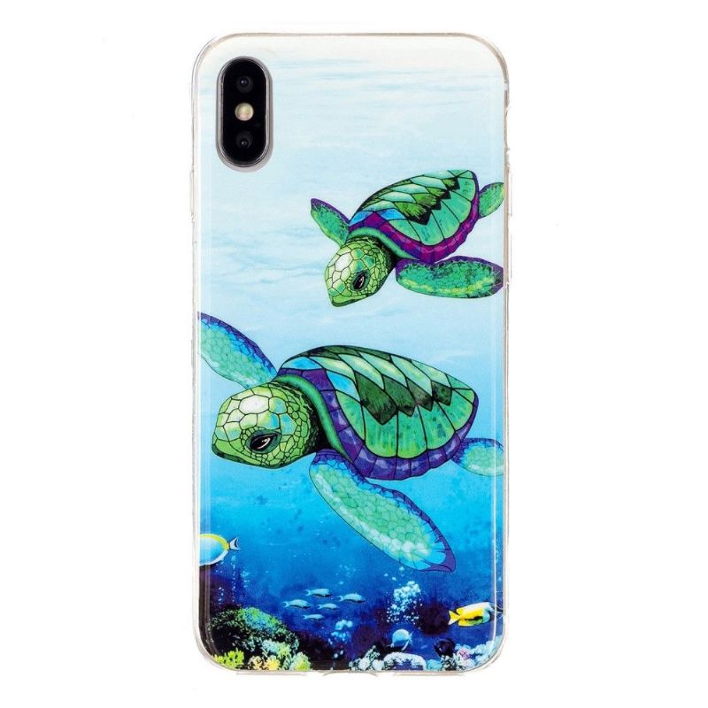 Kryt Na iPhone X / XS Fluorescenční Želvy