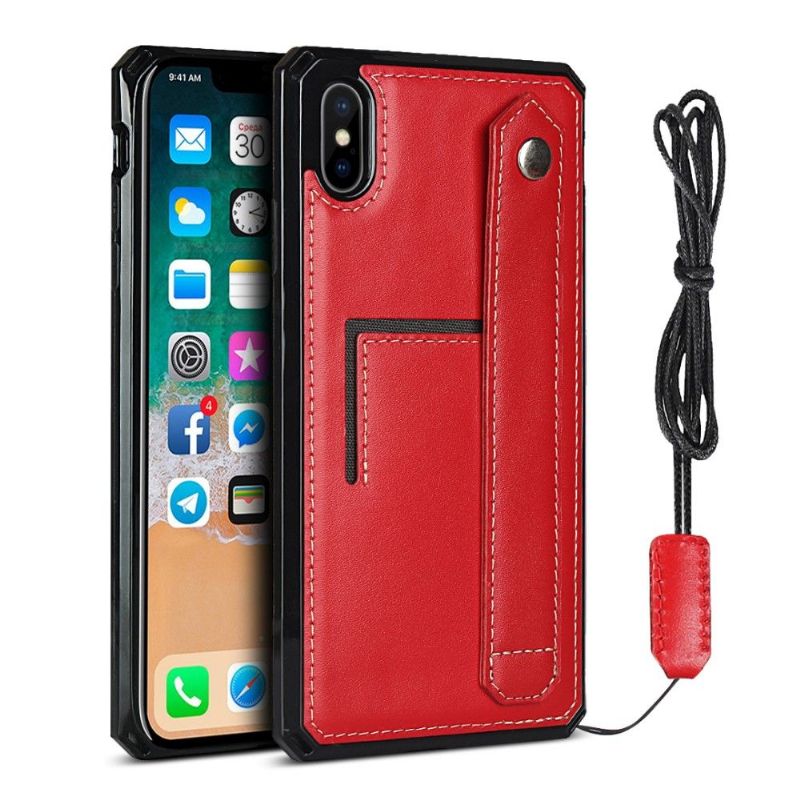 Kryt Na iPhone X / XS Kožený Držitel Karty
