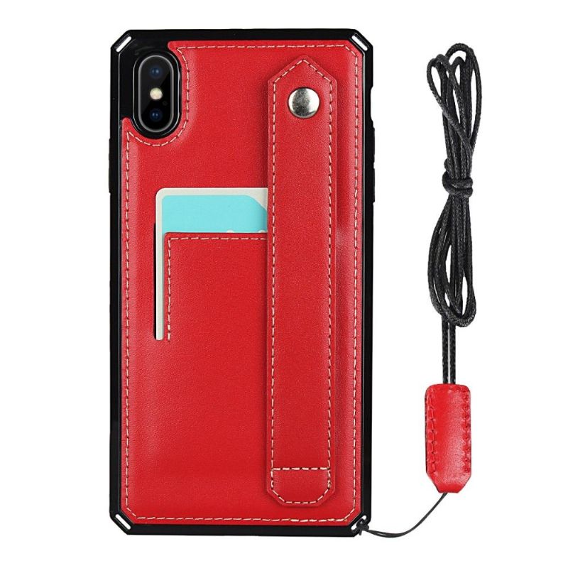 Kryt Na iPhone X / XS Kožený Držitel Karty