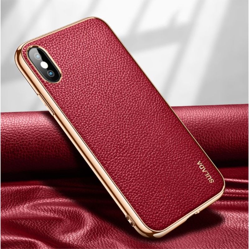 Kryt Na iPhone X / XS Kožený Efekt Sulada