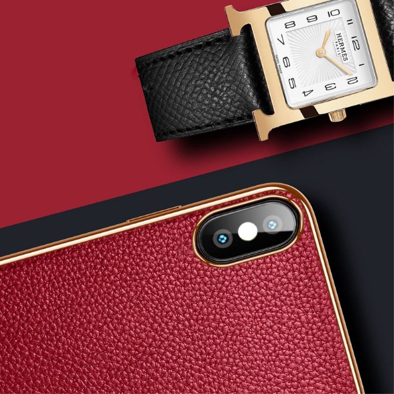 Kryt Na iPhone X / XS Kožený Efekt Sulada