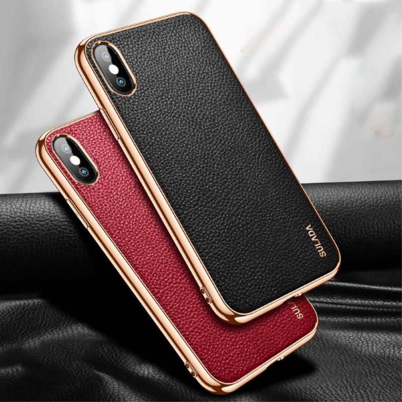 Kryt Na iPhone X / XS Kožený Efekt Sulada