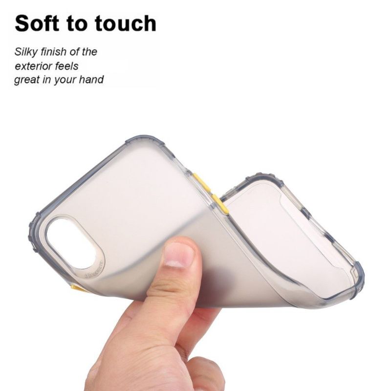 Kryt Na iPhone X / XS Poloprůhledné S Barevným Tlačítkem