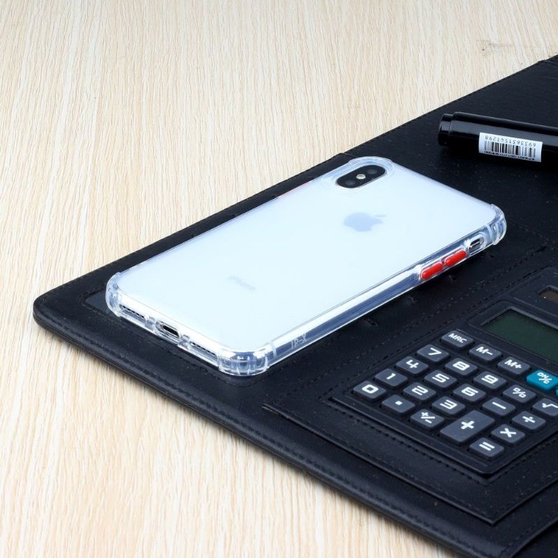 Kryt Na iPhone X / XS Poloprůhledné S Barevným Tlačítkem