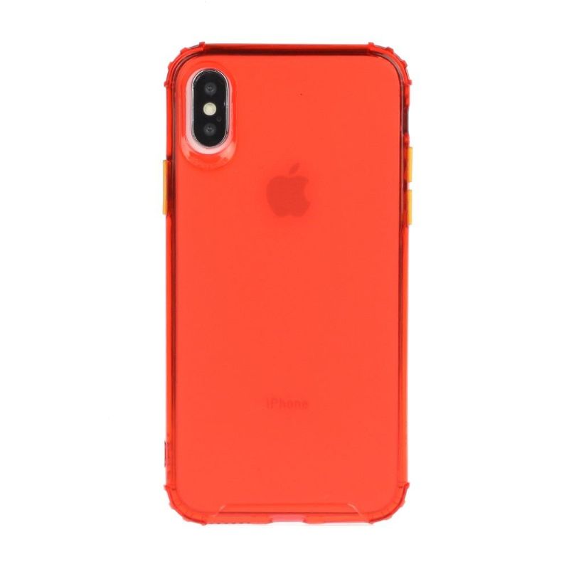 Kryt Na iPhone X / XS Poloprůhledné S Barevným Tlačítkem