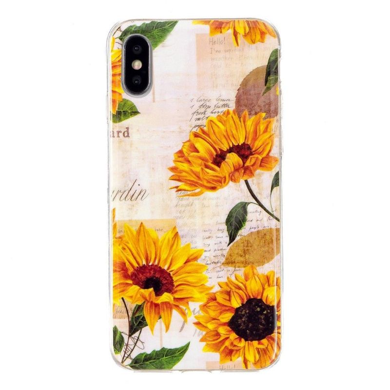 Kryt Na iPhone X / XS Vintage Slunečnicová Zářivka